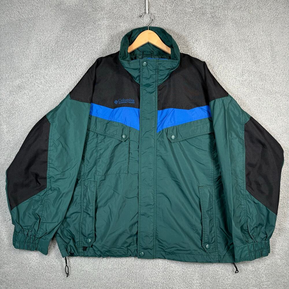 Columbia Jacket Mens XL Green Black Boulder Ridge 3 In 1 Winter Ski Coat Outdoor